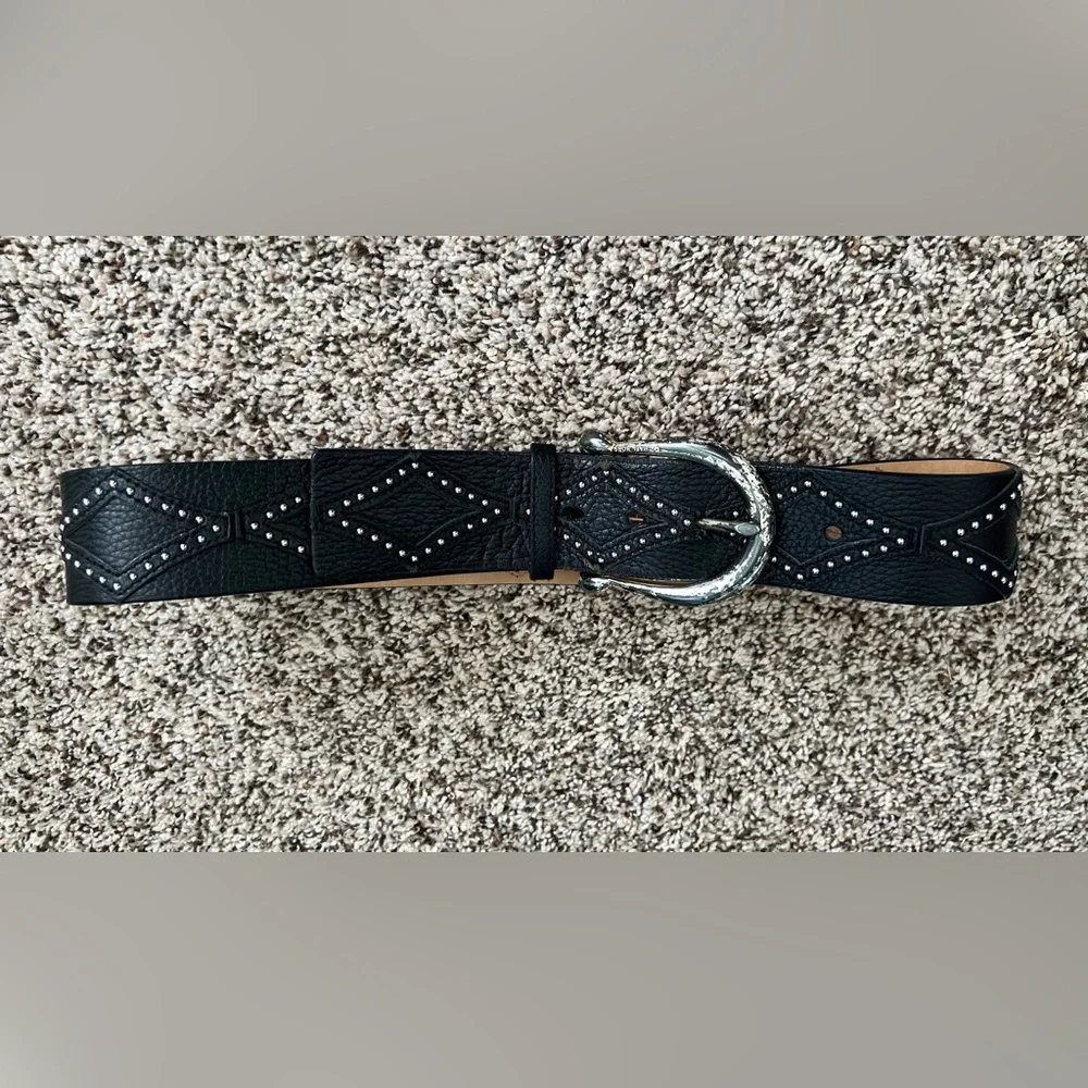Michael Kors Distressed Leather Studded Western Belt Size Small